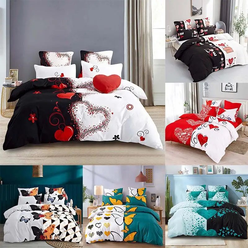 

Butterfly 3D Print Luxury Bedding Set Heart Love Single Double Queen King Size Duvet Cover Set Pillowcase 2/3pc Home Textiles