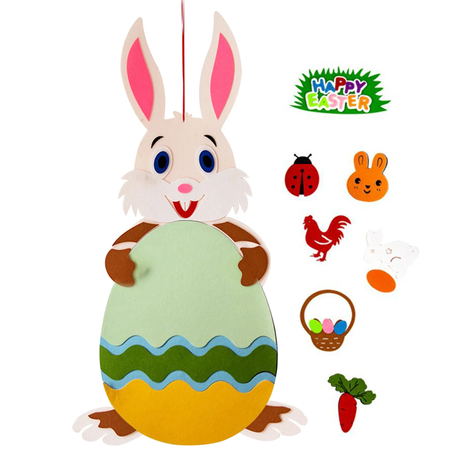 

Easter Bunny Felt Toy Easter Bunny And Egg Pendants Childrens Intelligence Cultivation Fun Toy reasonable
