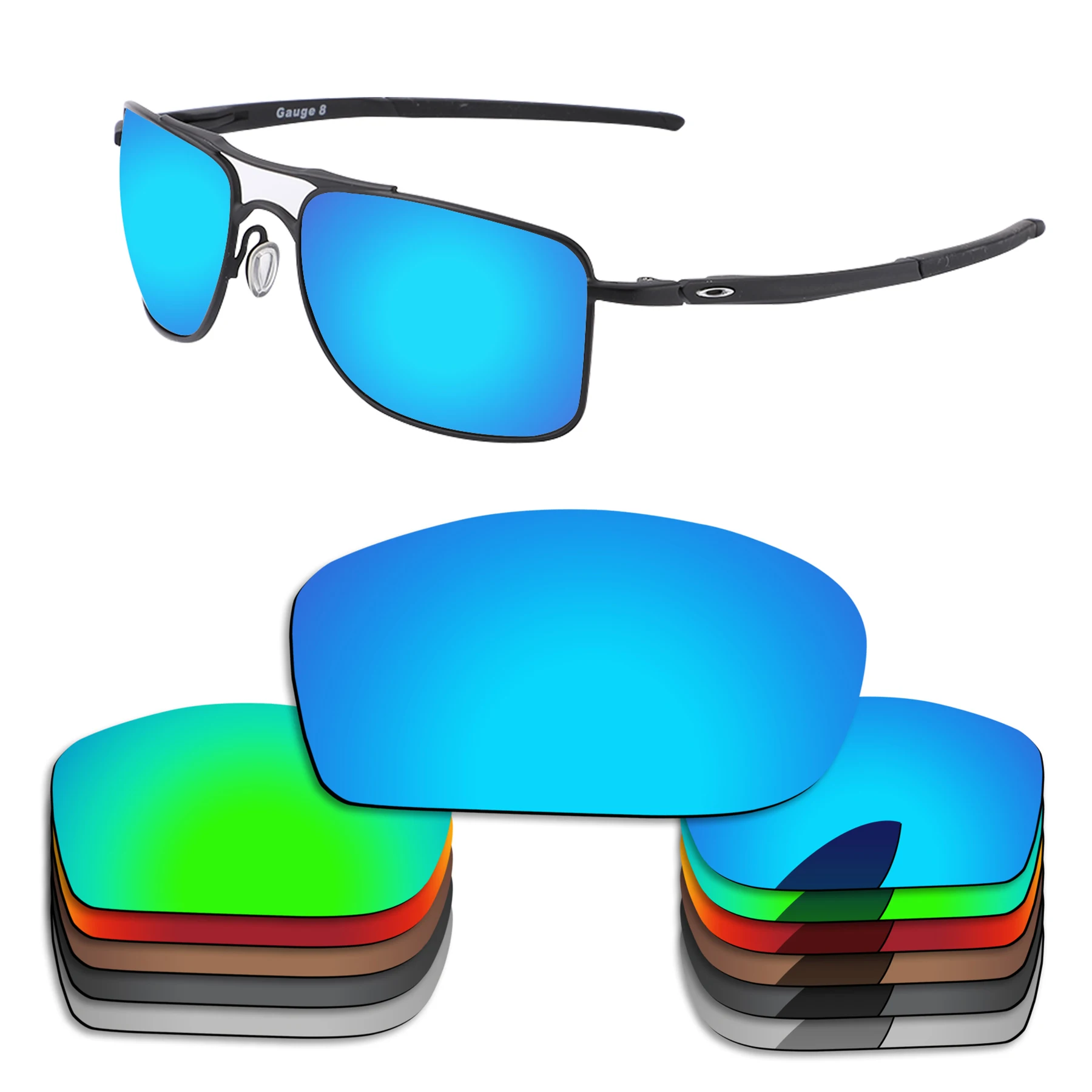 

Bsymbo Replacement Lenses for-Oakley Gauge 8 M OO4124 Sunglasses Polarized - Multiple Options