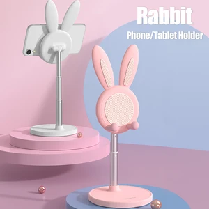 desktop cute bunny phone stand metal material for phone ipad iphone xiaomi huawei samsung tablet rabbit holder angle adjustable free global shipping