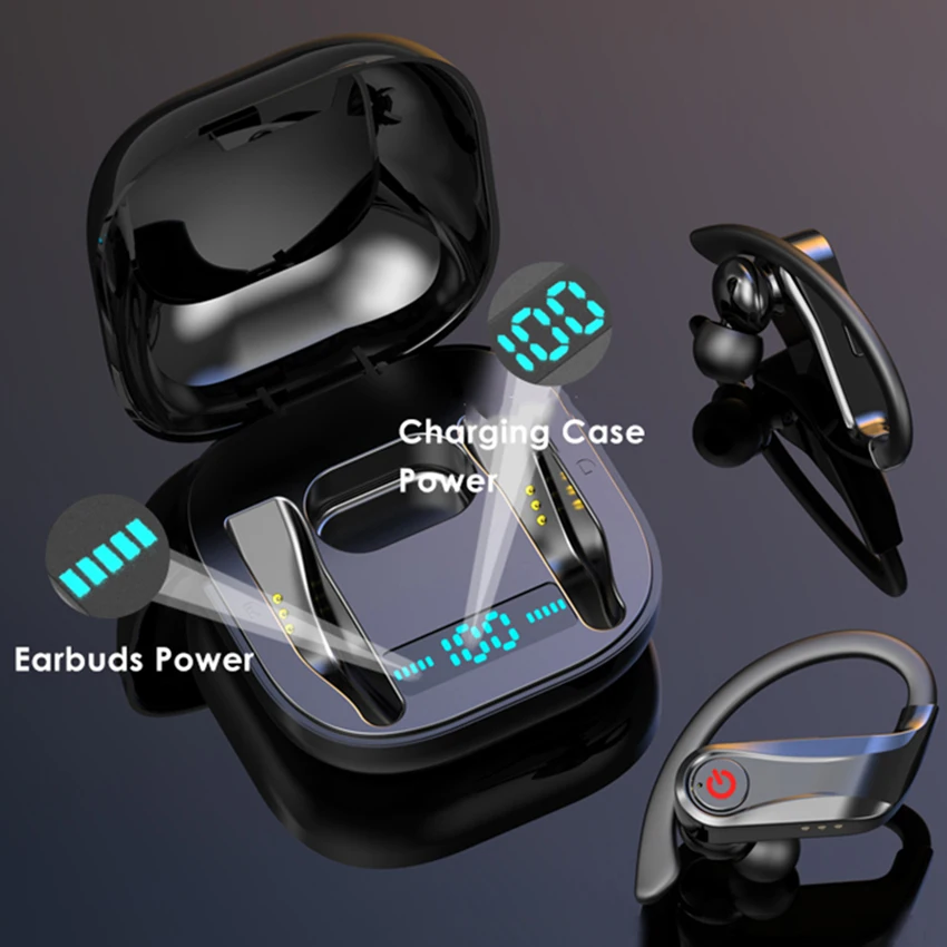 

Aimitek Q62 Sports Bluetooth 5.0 Headsets Mini TWS Earbuds Wireless Stereo Earphones Long Playtime with Mic Charging Case
