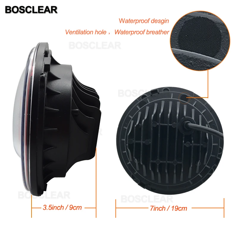 Автомобильный светодиодный 7-дюймовый круглый комплект для переоборудования фар