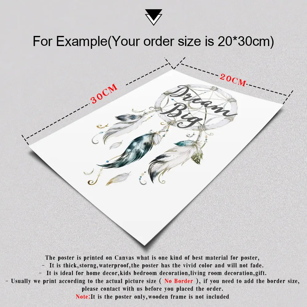 Мультфильм стрелы Ловец снов перо плакат HD Печать на холсте гостиная стена