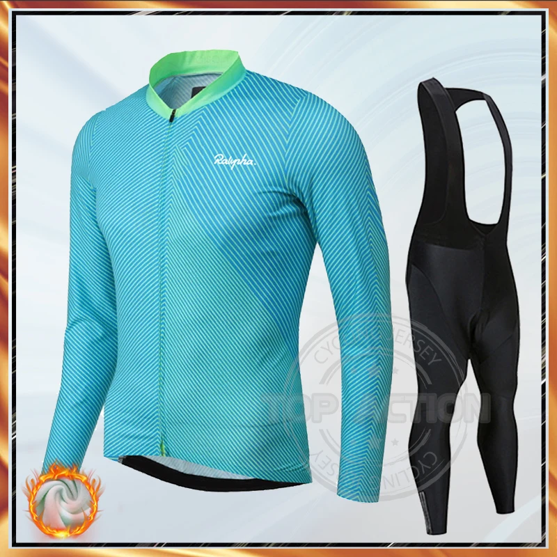 

2022 New Winter Fleece Team Cycling Jersey Set Ropa Ciclismo 19D GEL Cushion Triathlon Mountian Bicycle Clothing Bib Pants Suits