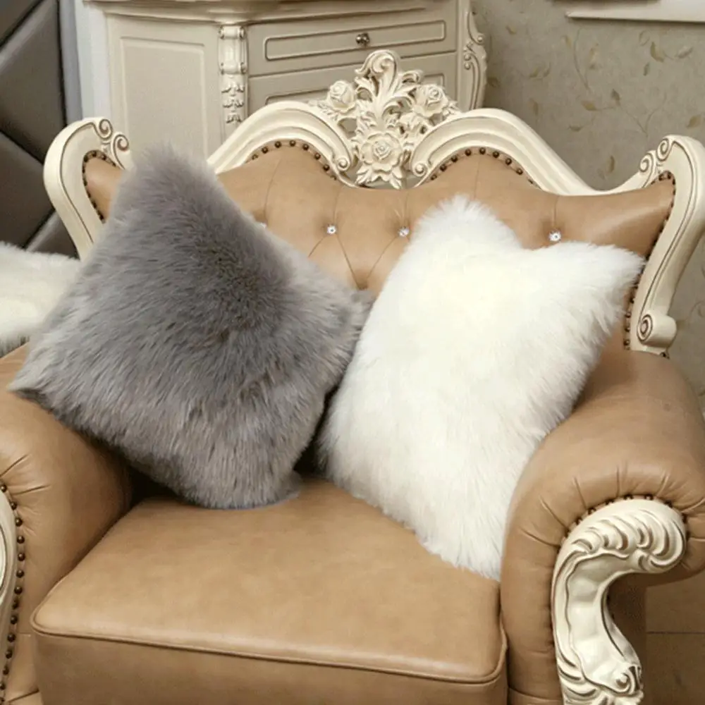 45x45 см наволочка с одной стороны искусственный мех декоративная подушка чехол