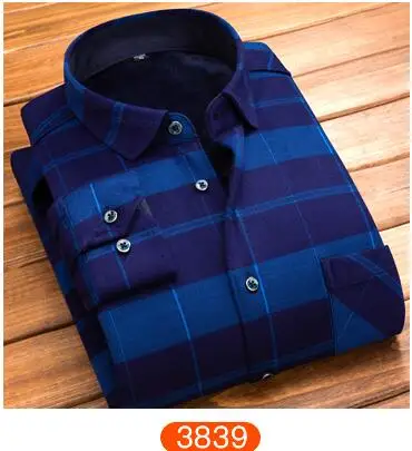Демисезонный Мужская горошек Slim Fit с длинным рукавом толстые рубашки красный решетки платье цветочный мужской Повседневное плед Для мужчин рубашка флис - Цвет: 3839