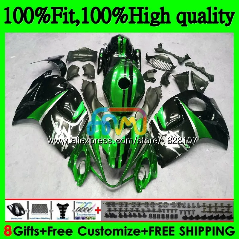 Инъекция для SUZUKI Hayabusa GSXR 1300 56BS.95 GSXR1300 08 09 10 11 12 зеленый черный 2008 2009 2010 2011 2012