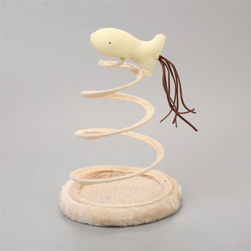 Pet Cat Turntable Toy Simulation Mouse Scratching Plate Spring Cat Plush Mouse Ball Fish Play Toys Scratcher Plate Pets Gatos