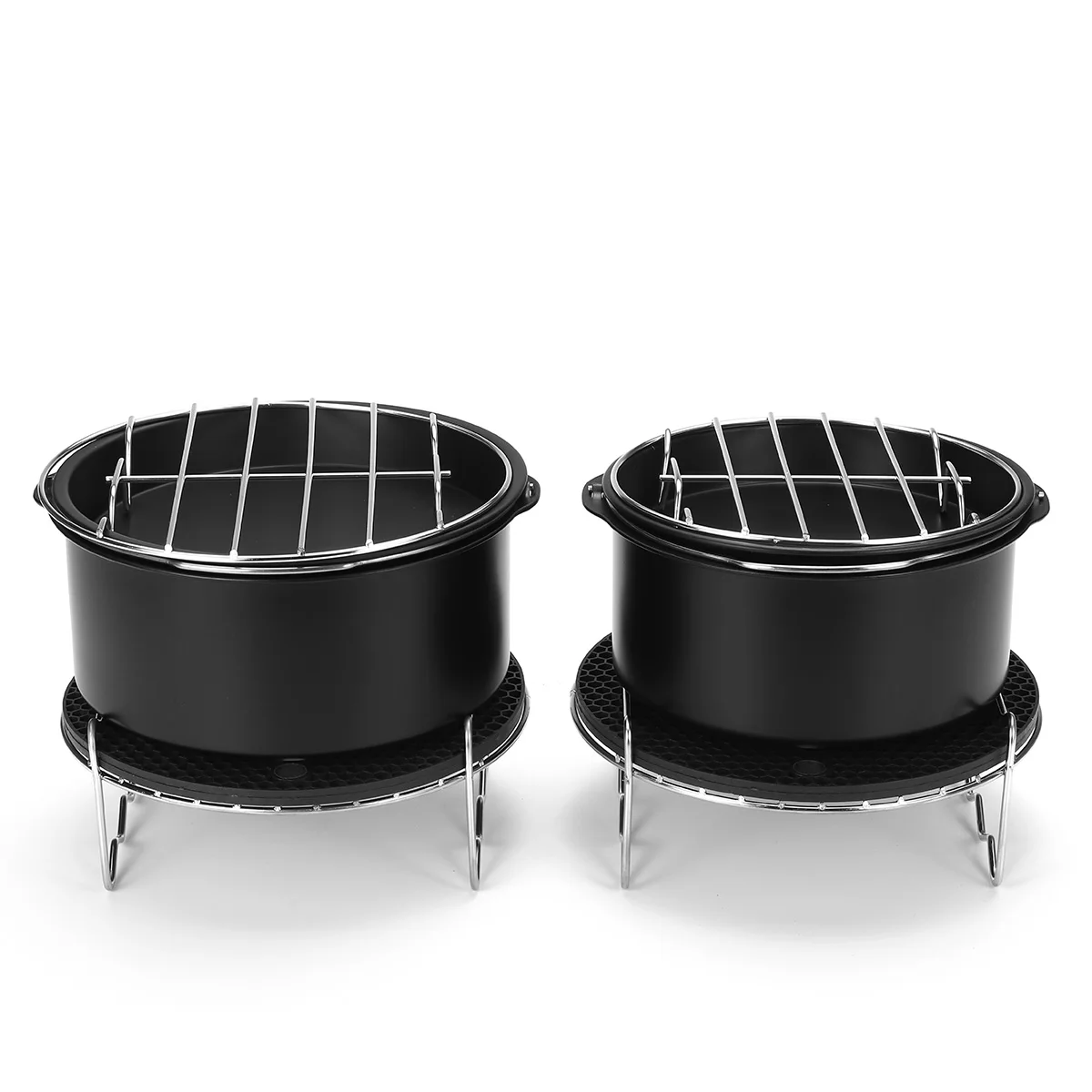 

For All Airfryer 3.7 4.2 5.3 5.8QT Air Fryer Accessories 6/7 Inch Kitchen Cake Pizza Cage Steaming Frame Grill Insulation Pad