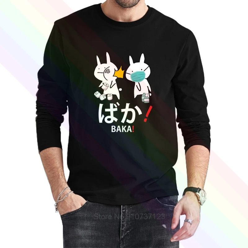 Футболка Baka Rabbit мужская с логотипом классическая черная тенниска длинным
