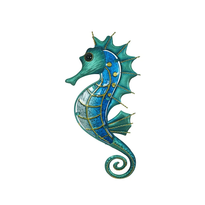 

Home Garden Wall Decoration Metal Seahorse for Outdoor Statues Sculptures Jardin Miniature Living Room Yard