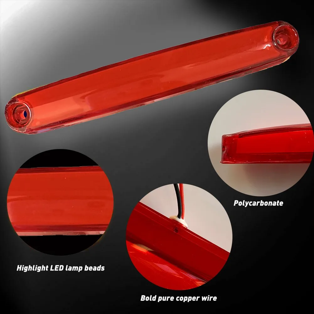

10PCS Side Marker Light Clearance Light Indicator Trailer Truck Caravan