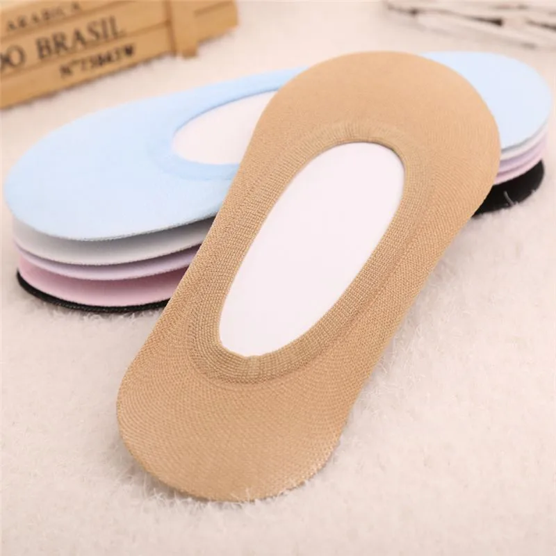 

10Pairs Cotton Blends Invisible Socks Beige Black Candy Colors Women Sock Slippers Anti-Slip Women's Woman Summer Slipper