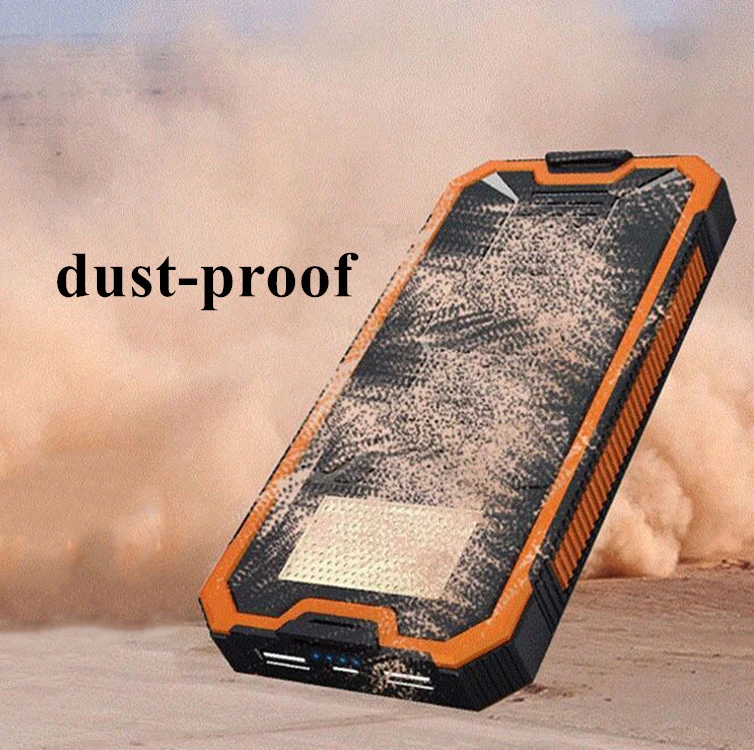 Портативное водонепроницаемое портативное зарядное устройство на солнечной