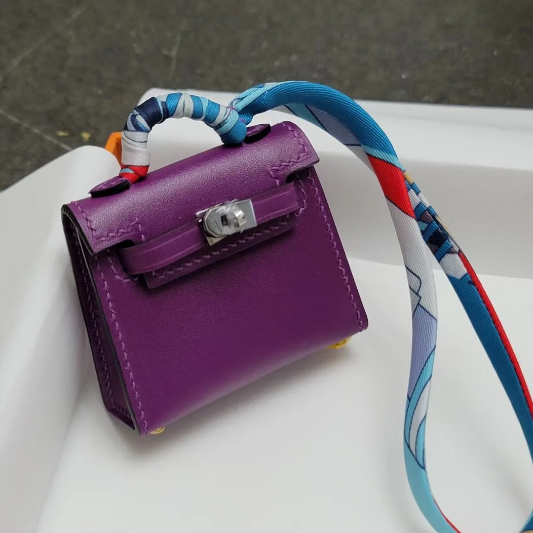 

Brand Mini Bag Charm Genuine Cow Leather Bag Pendant Cute Keychains Luxury Trendy Handmade Bag Ornament Women Accessory Hot Gift