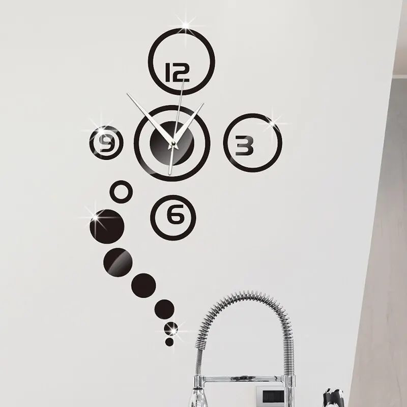 3D DIY Creative Mirror Stickers Moment Clock Quartz Needle Watch Wall Clocks Acrylic for Home Bedroom Modern Decorations | Дом и сад