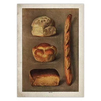 vintage bread kitchen bakery baked loaves french nordic poster wall art canvas painting wall pictures for living room unframed