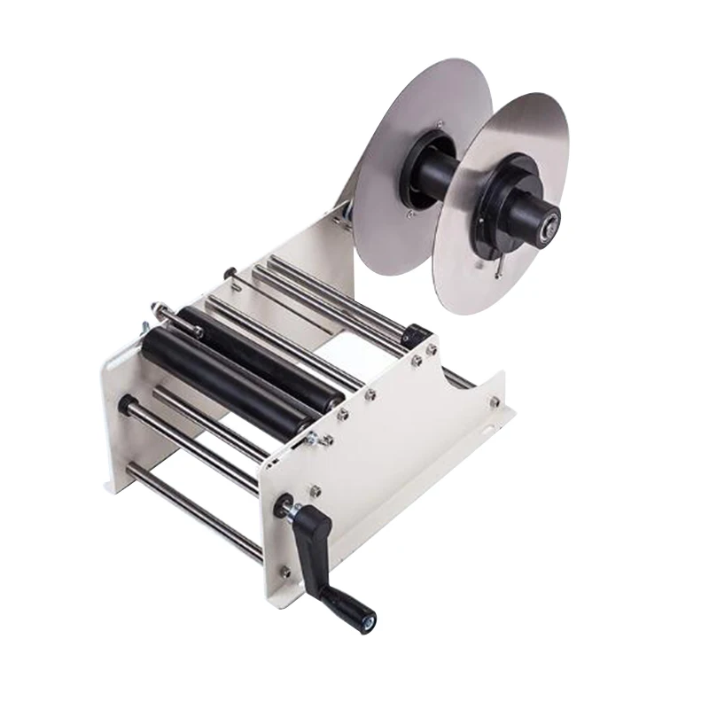 

Manual Round Labeling Machine With Handle Bottle Labeler Label Applicator For Glass Metal Bottle Packing Machine
