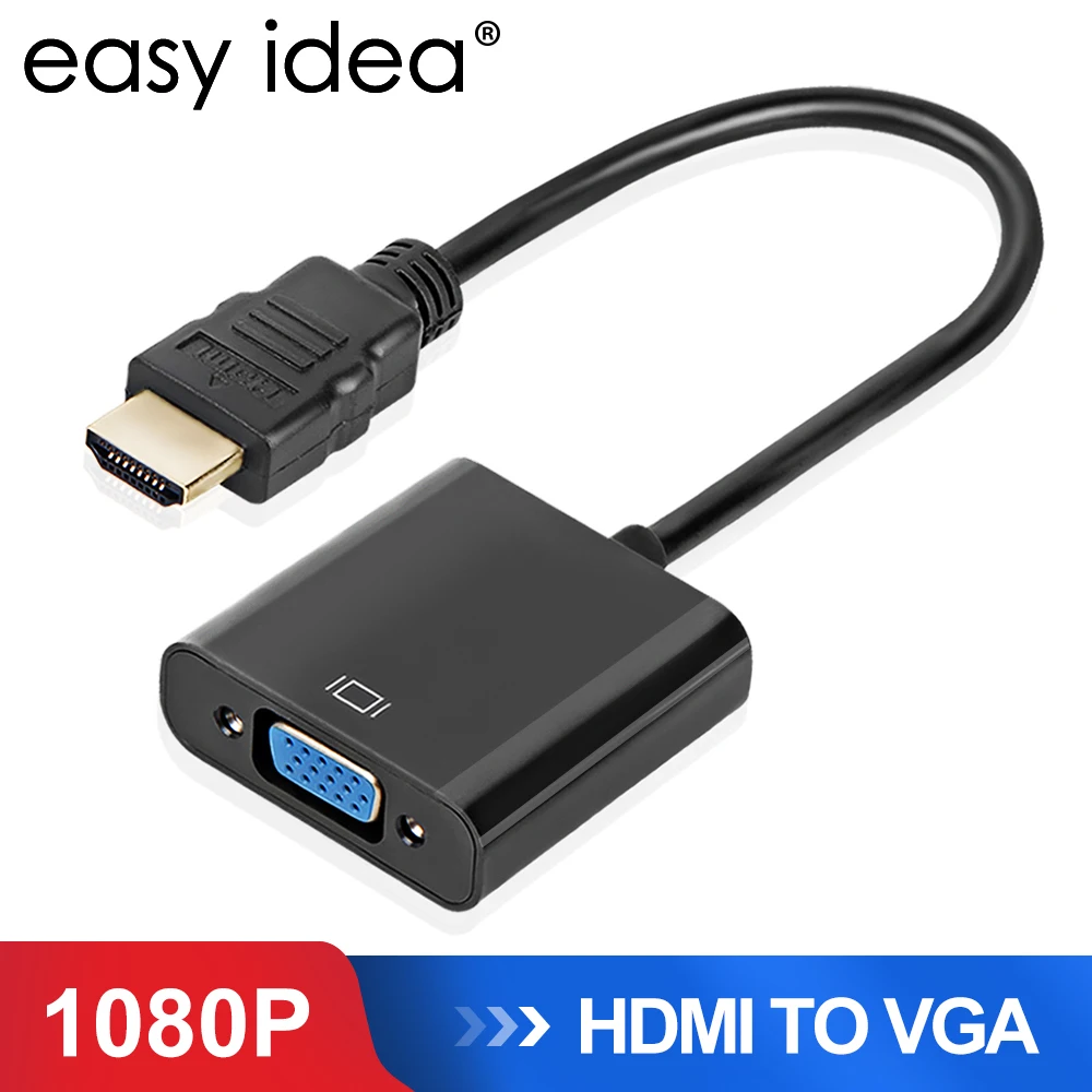 Адаптер HDMI VGA 1080P штекер гнездо 3 5 мм|Кабели HDMI| |