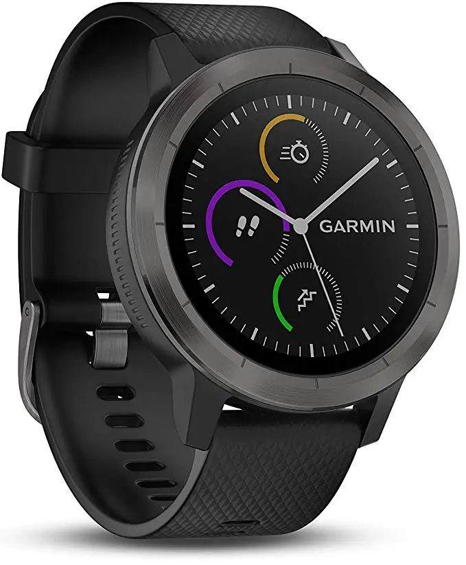Оригинальные GARMIN vivoactive 3, gps, классические часы для гольфа, монитор сердечного ритма, фитнес-часы, спортивные, gps, для бега, плавания, Смарт-часы для мужчин - Цвет: Черный