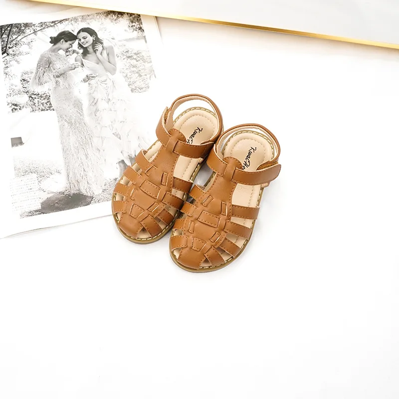 

Children's Shoes 2021 Summer New Children's Beach Baotou Sandals Leather Children's Sandals Girls Casual Non-slip Soft Sandals