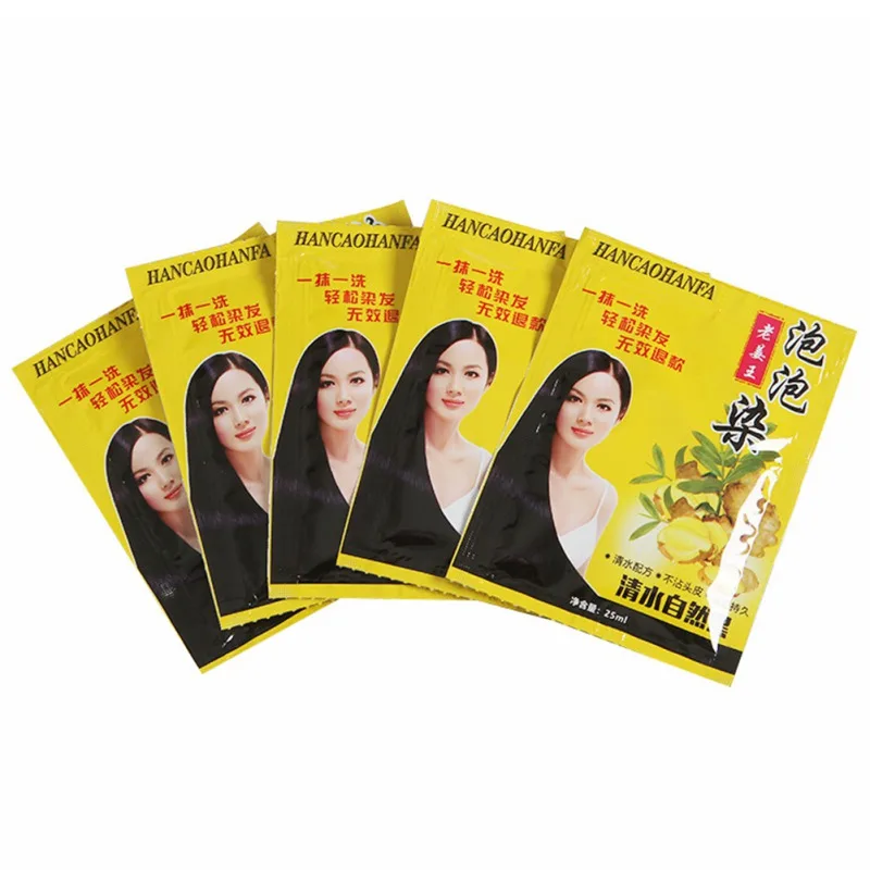 5pcs Unisex Black Hair Shampoo White into Instant Dye Natural Cream Care Long-lasting Hot | Красота и здоровье