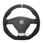 Аксессуары для Volkswagen Golf 5 Mk5 GTI VW Golf 5 R32 Passat R GT чехол рулевого колеса автомобиля, черная замша, сшитые вручную, 2005