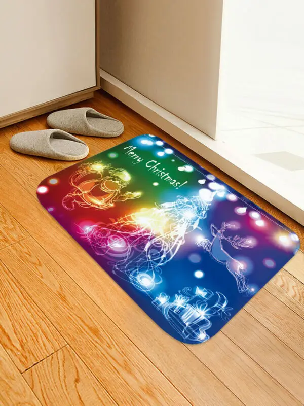 Напольный коврик Xma новогодний с изображением Санты на дверь 4 размера