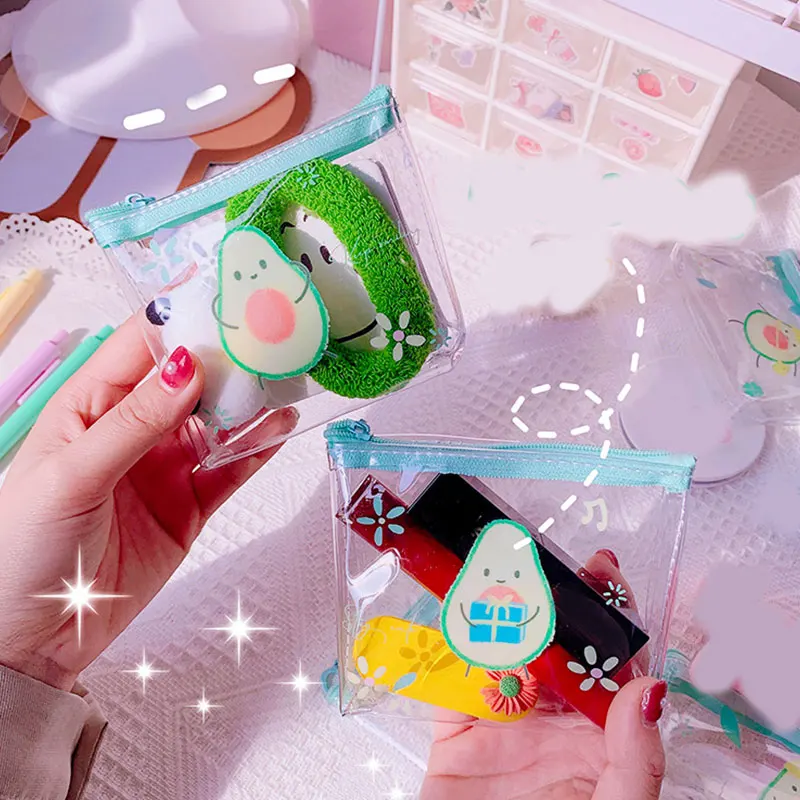 Мини кошелек с принтом авокадо чехол для ключей ПВХ мультяшный держатель карт