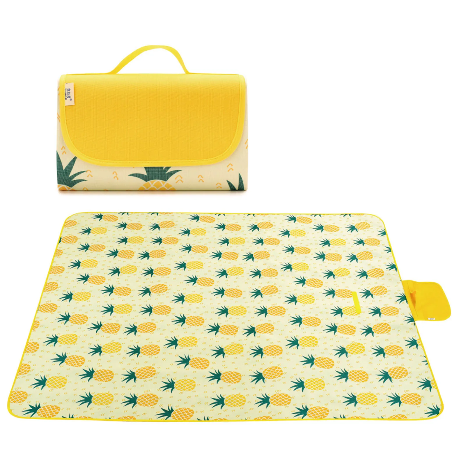 

Outdoor Picnic Blanket Sandproof Waterproof Pineapple Beach Mat Folding Camping Mat Widened Beach Blanket Baby Multiplayer