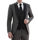 Комплект из трех предметов: пиджак, жилет, брюки, узкий Свадебный костюм для выпускного вечера
