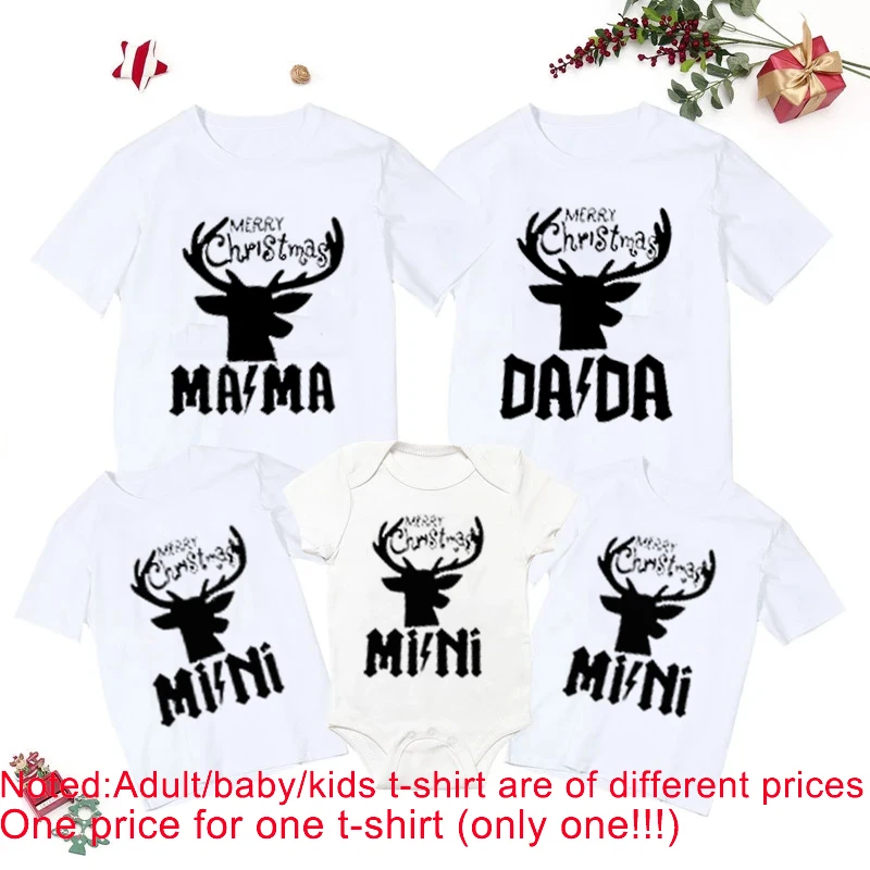 Рождественская семейная Одинаковая одежда футболки с надписью лось для матери