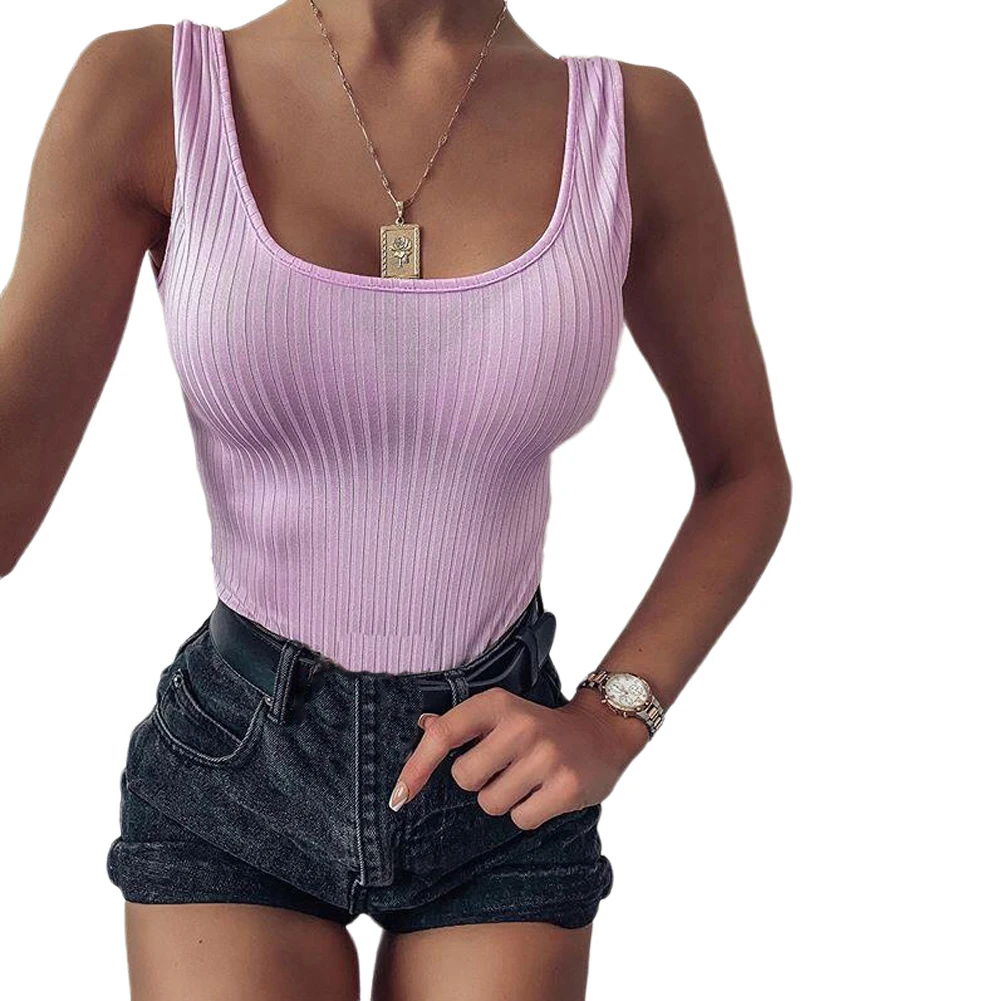 

Nadafair Casual Ribbed Tank Top Women White Off Shoulder Knitted Tops Stretchy Solid 2020 Summer Sexy Crop Top Women's tank top