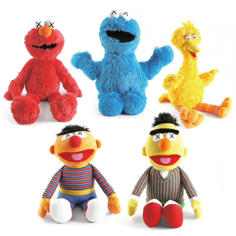 

45-52cm 5 style Sesame Street Plush Doll Toys Elmo Cookie Bigbird Ernie Bert Figures Soft Plush gift Decorative doll