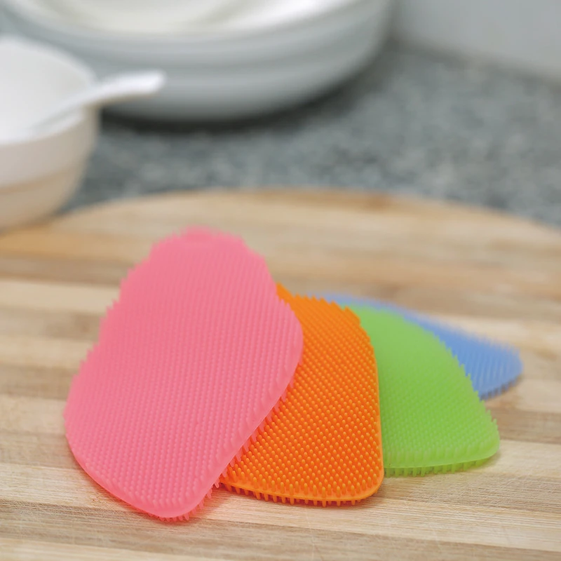 Силиконовая Чистящая Щетка в форме листа скребок для мытья посуды чистящие