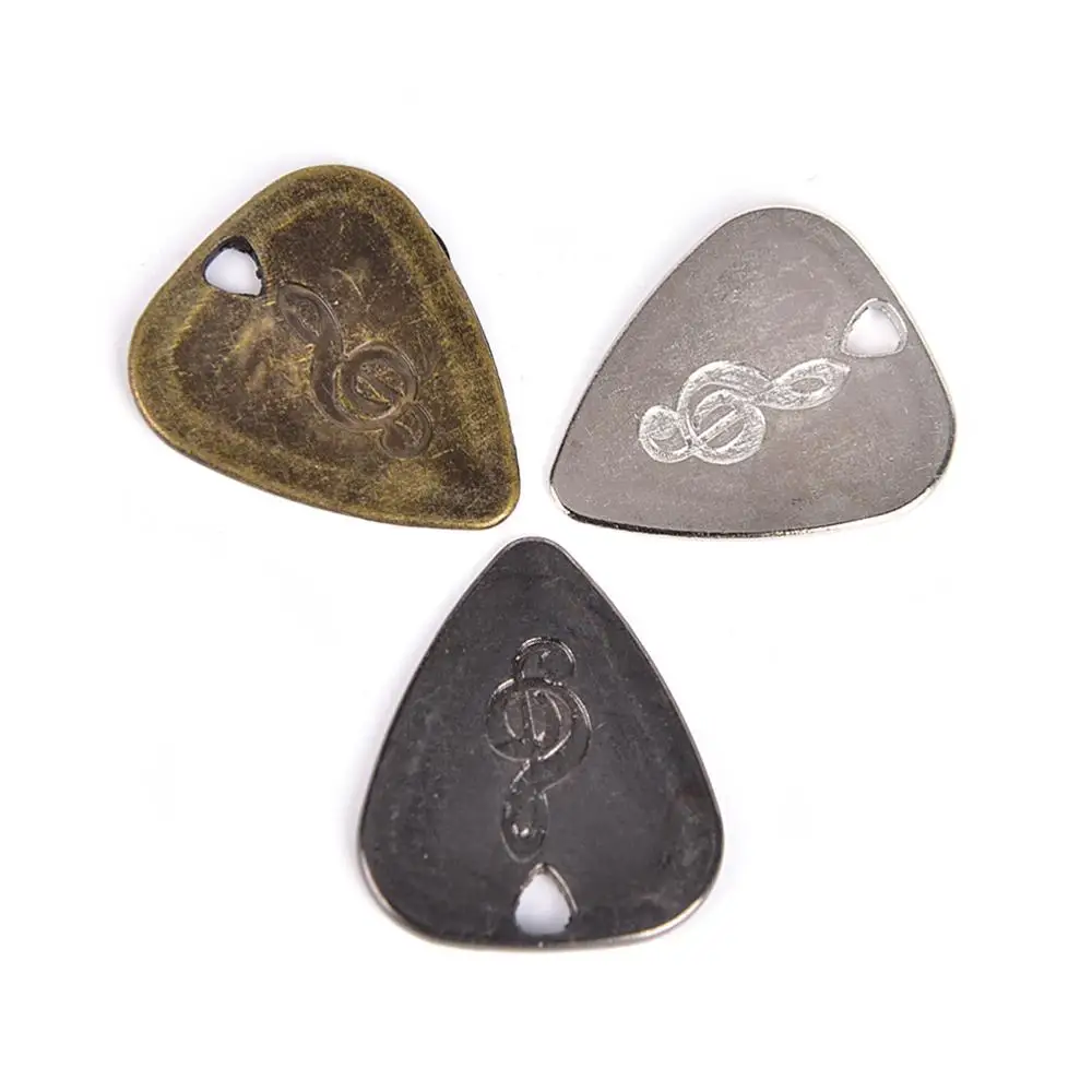 

1pcs Metal Guitar Pick For Acoustic/ Electric Guitar silver black bronze color