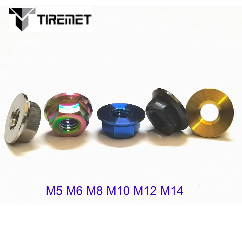 Титановые фланцевые гайки Tiremet M5 M6 M8 M10 M12 M14 для велосипеда мотоцикла