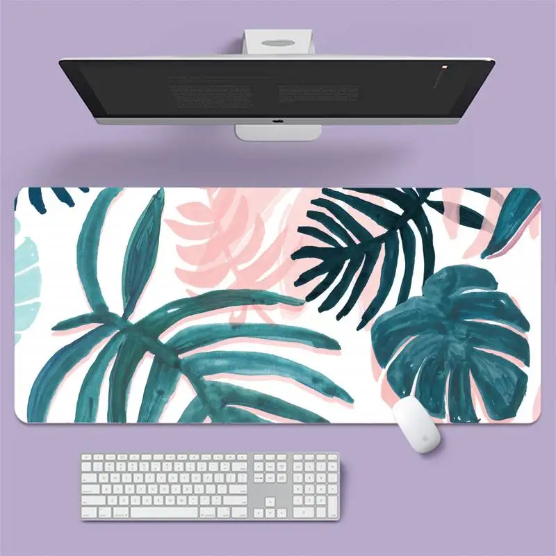 Летние Пальмовые Листья под заказ, большой игровой ноутбук XL, Нескользящий Резиновый компьютерный коврик для мыши
