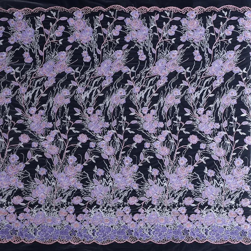 Розовый мягкий красочный вышитые кружева тюль платье свадебное ткань у двора