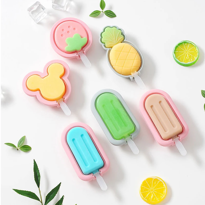 Силиконовая мультяшная форма для мороженого с крышкой домашнего льда сделай сам