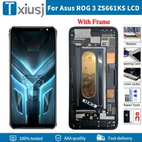 original amoled for asus rog 3 zs661ks lcd display screentouch panel digitizer for rog phone 3 strix asus_i003dd free tools