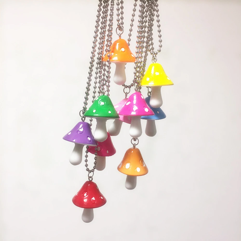 

Fashion Resin Cartoon Imitation Mushroom Pendant Necklace For Women Men Colorful Simple Cute Charm Necklaces Jewelry Gift