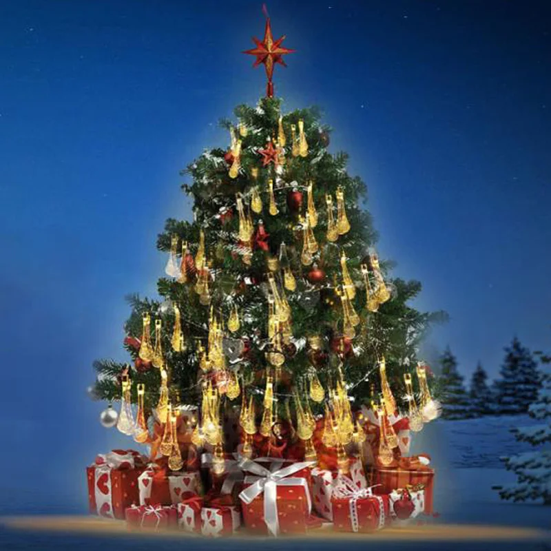 Гирлянда с 20 светодиодными лампочками на солнечной батарее уличный садовый