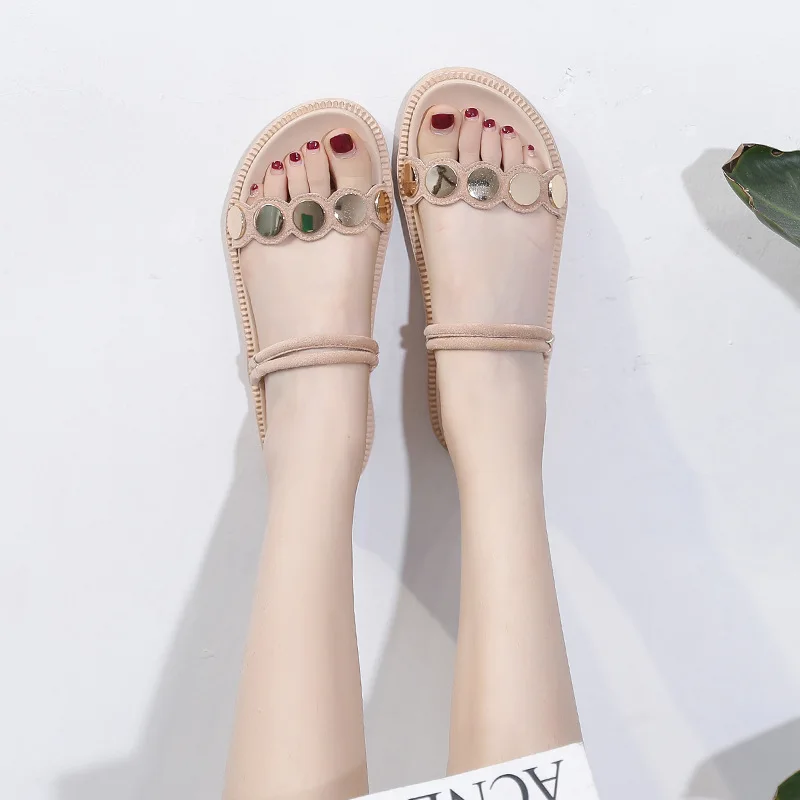 2020 summer new two wearing women sandals female fashion Metal decoration girl slippers casual sandalias | Обувь