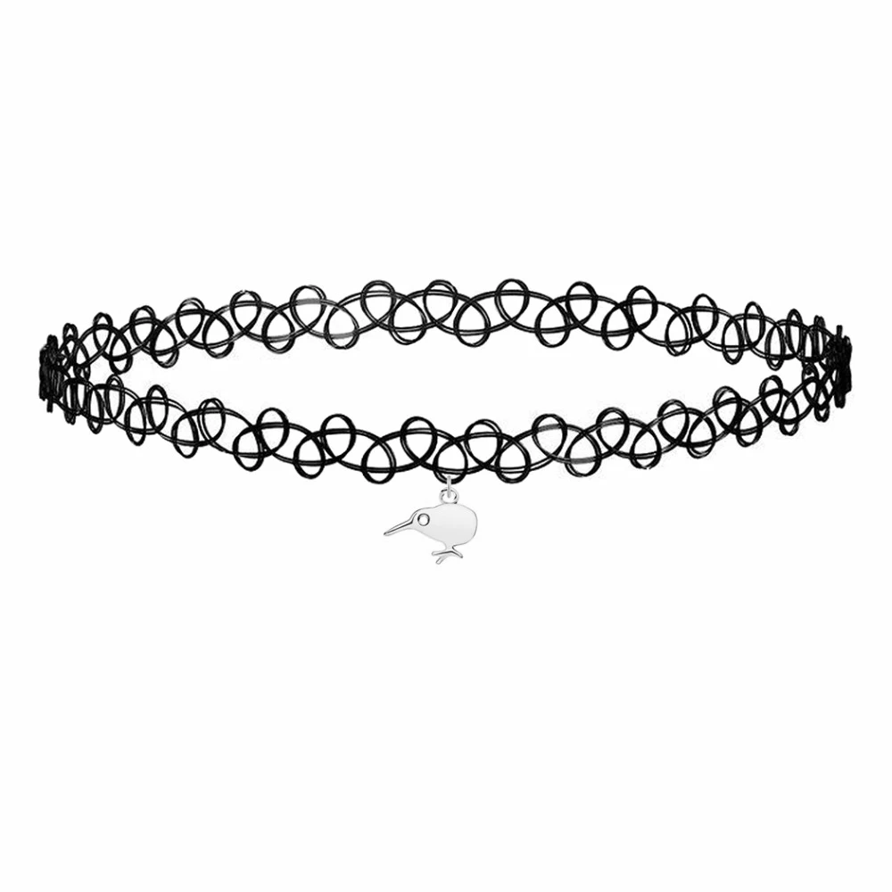 Kinitial Готический Панк Ожерелье Стиль Многоцветный Сердце с Замком Кулон PU Leather Choker Воротник Chocker Ожерелье для Женщин Подарок - Окраска металла: Picture