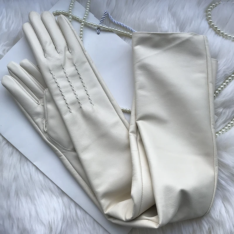 Новые длинные перчатки овчины перчатки локтя рукава рукава леди подлинной кожи тонкие перчатки моды от AliExpress RU&CIS NEW