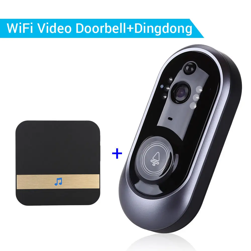 

Smart Wireless WiFi Doorbell Visual Security Intercom +Dingdong Record PIR Bell