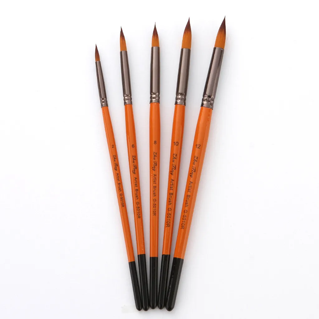 

5 Artist Watercolor Painting Brushes Brush Oil Acrylic Flat&Tip Paint Kit for Artists Painters Beginners