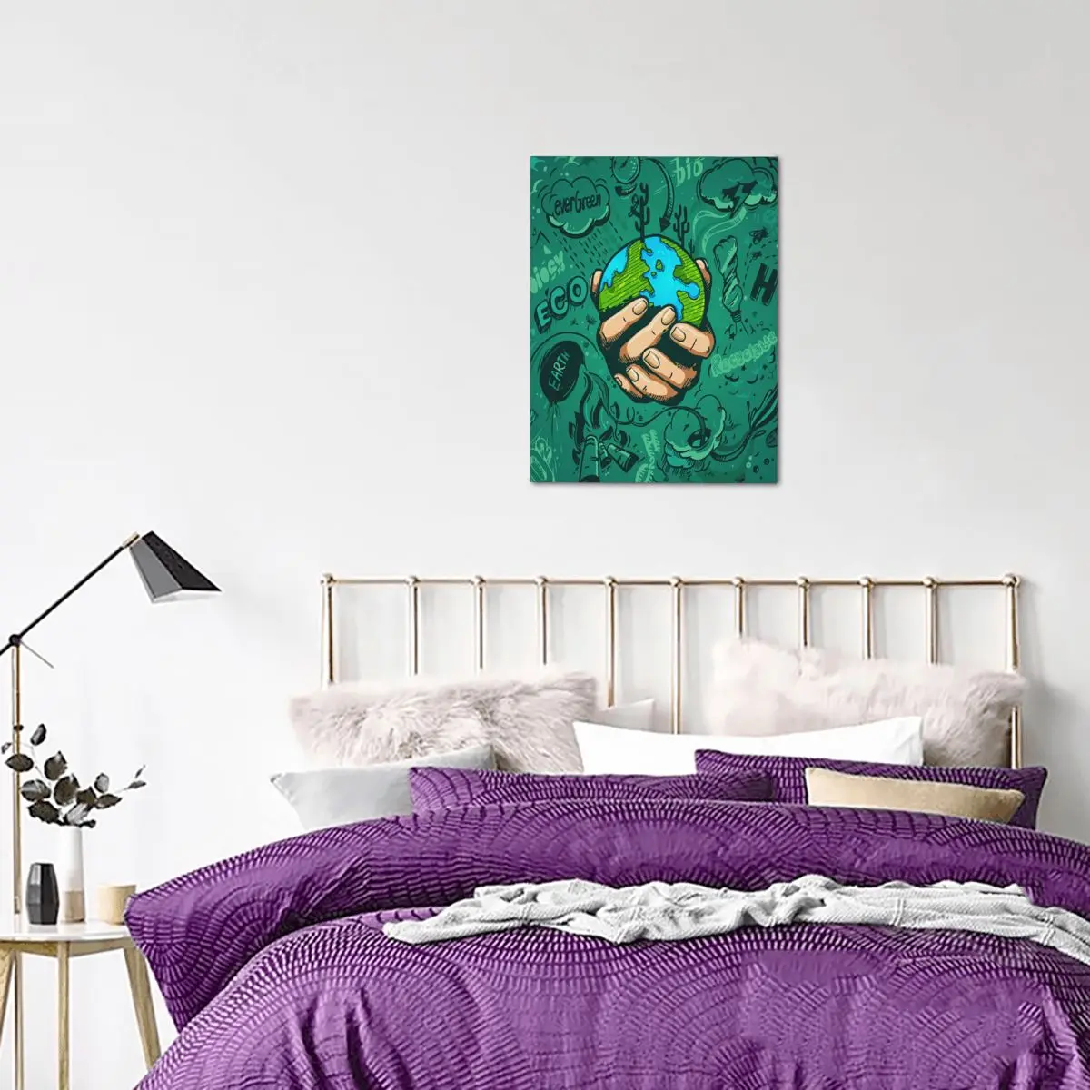 

Human Hands Holding Earth Canvas Print Wall Art Painting Modern Picture Living Room Decoration