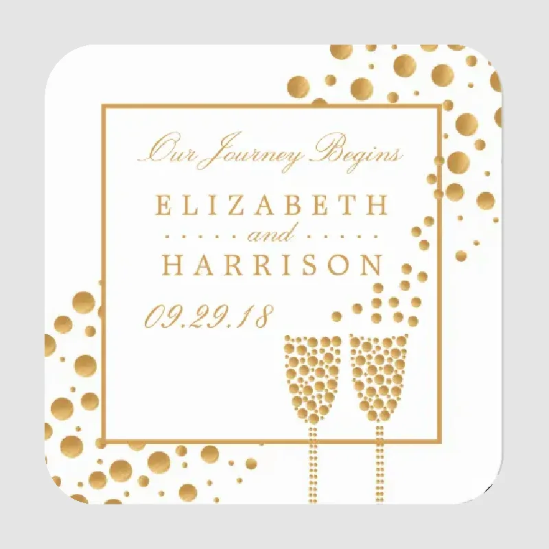 

100 Pieces, Customized Personalized, Square Wedding Stickers, Invitations, Candy Gift Box Labels, Birthdays, Logos, Photos